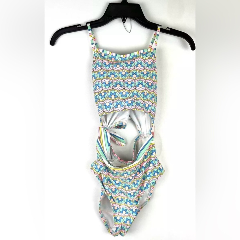 Hobie Girl’s Cutout One Piece Floral Swimsuit Size 14
